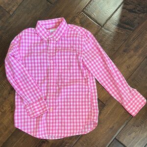 Crewcuts Pink and White Gingham Button Down Shirt